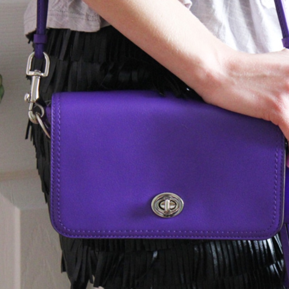 COACH LEGACY PENNY ULTRAVIOLET PURPLE LEATHER CROSSBODY